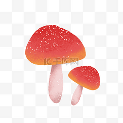 小暑卡通海报图片_红色的蘑菇