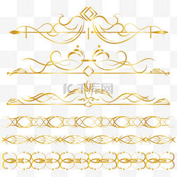 金色抽象装饰花纹线条