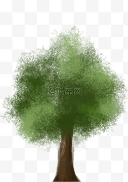 卡通大树绿色叶子素材
