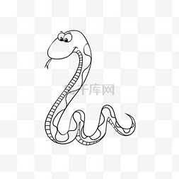 手绘儿童画线图片_snake clipart black and white 手绘黑白可