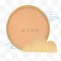 素雅边框图片_素雅淡雅立体国潮边框春天