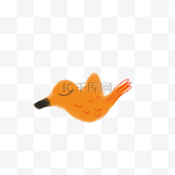 橙色的小鸟免抠图