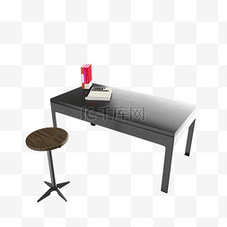 桌子书桌图片_木质简约立体书桌