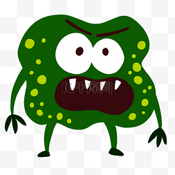 绿色细菌眼睛嘴巴