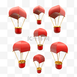 热气球C4D漂浮素材