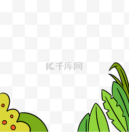手绘植物描线插画