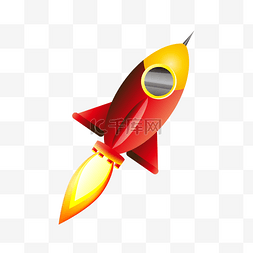 红色宇宙飞船图片_红色火箭航天器