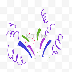 紫色手绘促销装饰丝带