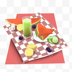 夏日水果清凉烈日西瓜西瓜汁