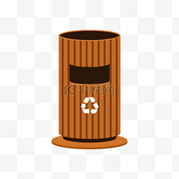 环保分类垃圾桶图片_黄色条纹垃圾桶