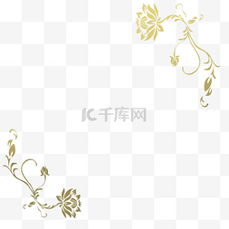 中国花卉底纹图片_金色植物边框纹理