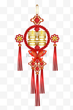 红色喜字中国结挂饰