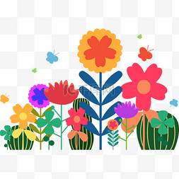 春季手绘植物图片_春分节气手绘植物花丛