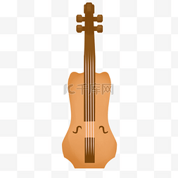 拉小提琴插画图片_小提琴乐器卡通插画