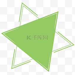 绿色几何素材图片_绿色简约三角边框