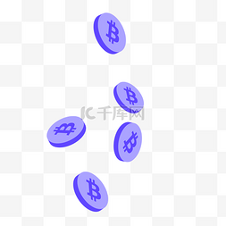 漂浮的紫色图片_2.5D一堆漂浮的货币免抠图