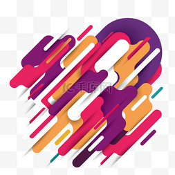 紫色流动图片_抽象几何流动立体层次边框