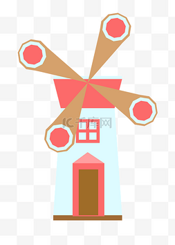 创意风车小屋插画
