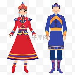 少数民族蒙古族男女