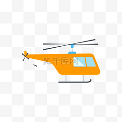 卡通直升飞机飞机图片_橙色的飞机免抠图
