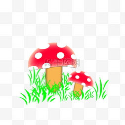 蘑菇造型图片_春天卡通可爱蘑菇造型