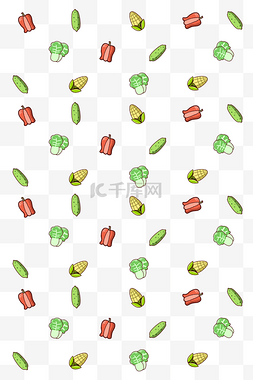 玉米蔬菜手绘图片_色彩玉米底纹插画装饰