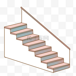 粉色立体楼梯插图