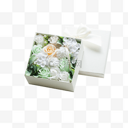 鲜花礼物盒图片_白色鲜花礼物盒下载