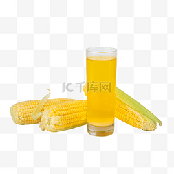 玉米汁饮品素材图片_黄色玉米果蔬汁