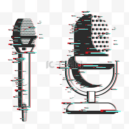 音乐话筒麦克风图片_红蓝音乐麦克风图标