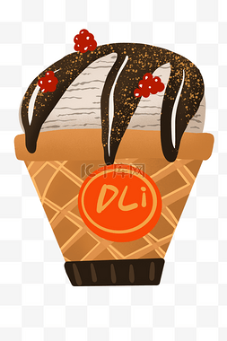 醪糟冰淇淋杯图片_冰淇淋杯雪糕插画
