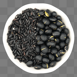 黑色黑豆和黑米