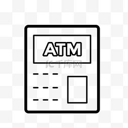 atm机图标图片_扁平化ATM机