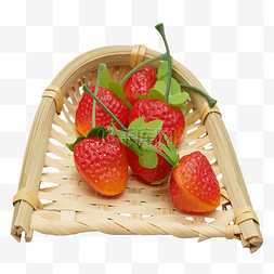 簸萁图片_编织簸萁草莓水果