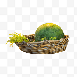 竹篮子里的西瓜