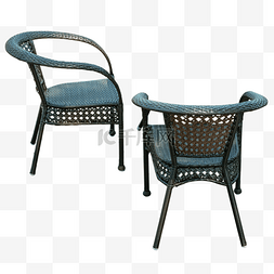 手工编织两个藤椅