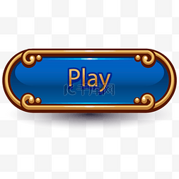 按钮button图片_蓝色游戏按钮icon