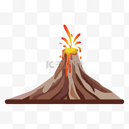 火矢量图片_矢量火山喷发景观