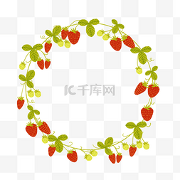 1清新图片_草莓圆形边框1
