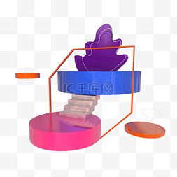 618电商背景图片_C4D立体618电商背景装饰