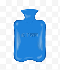 消防安全水袋插画图片_写实暖水袋蓝色热水袋