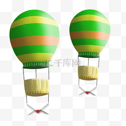 热气球信封图片_手绘爱心信封热气球