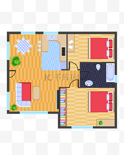 户型家配ps图片_标准的户型图