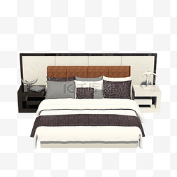 现代卧室皮质大床