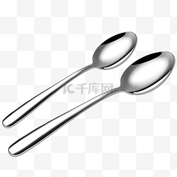 汤勺白色图片_两把不锈钢的勺子