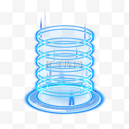 发射光波图片_蓝色科幻圆圈舞台