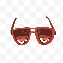 潮酷红色个性眼镜