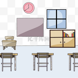 黑板教室图片_教室黑板讲台桌椅窗户