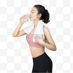 减肥健身图片图片_健身喝水的人
