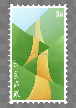 中国风西湖水墨图片_中国邮政邮票